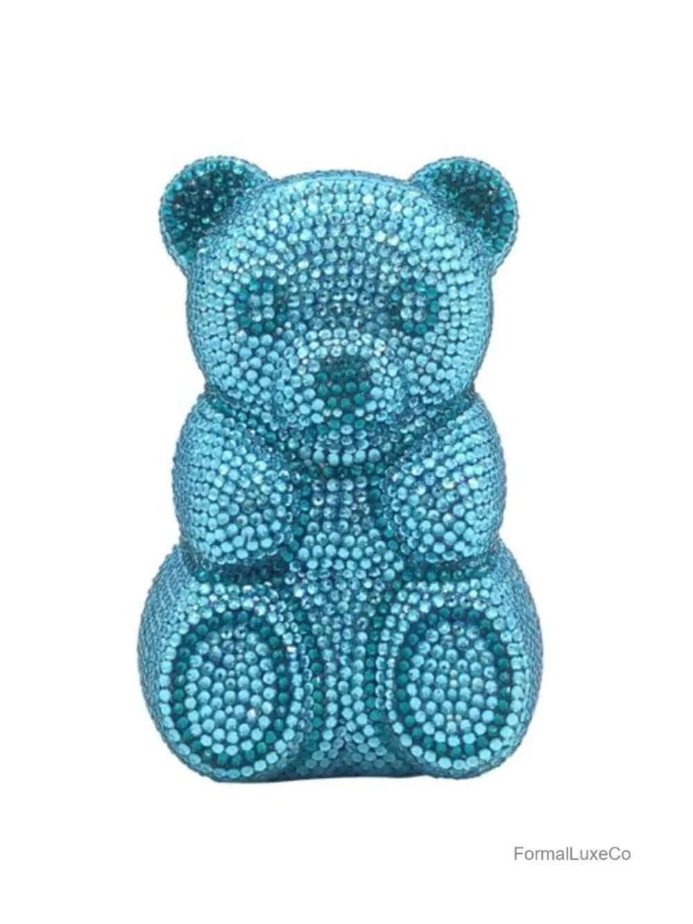 Mini Bear Rhinestone Clutch Purse Evening Party Hardcase Animal Handbag